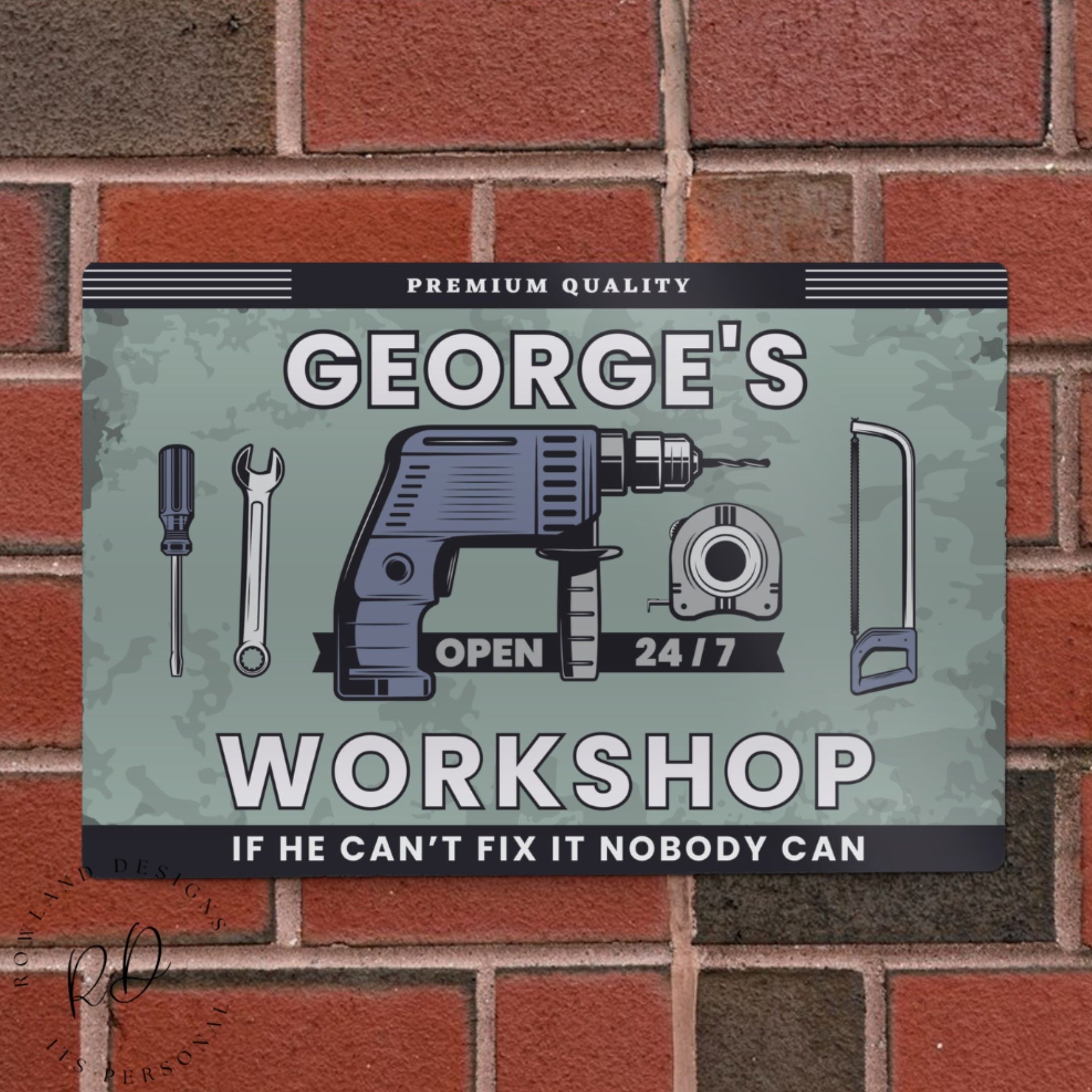 Valentine’s Day Gifts for Him - workshop sign personalised name - George's