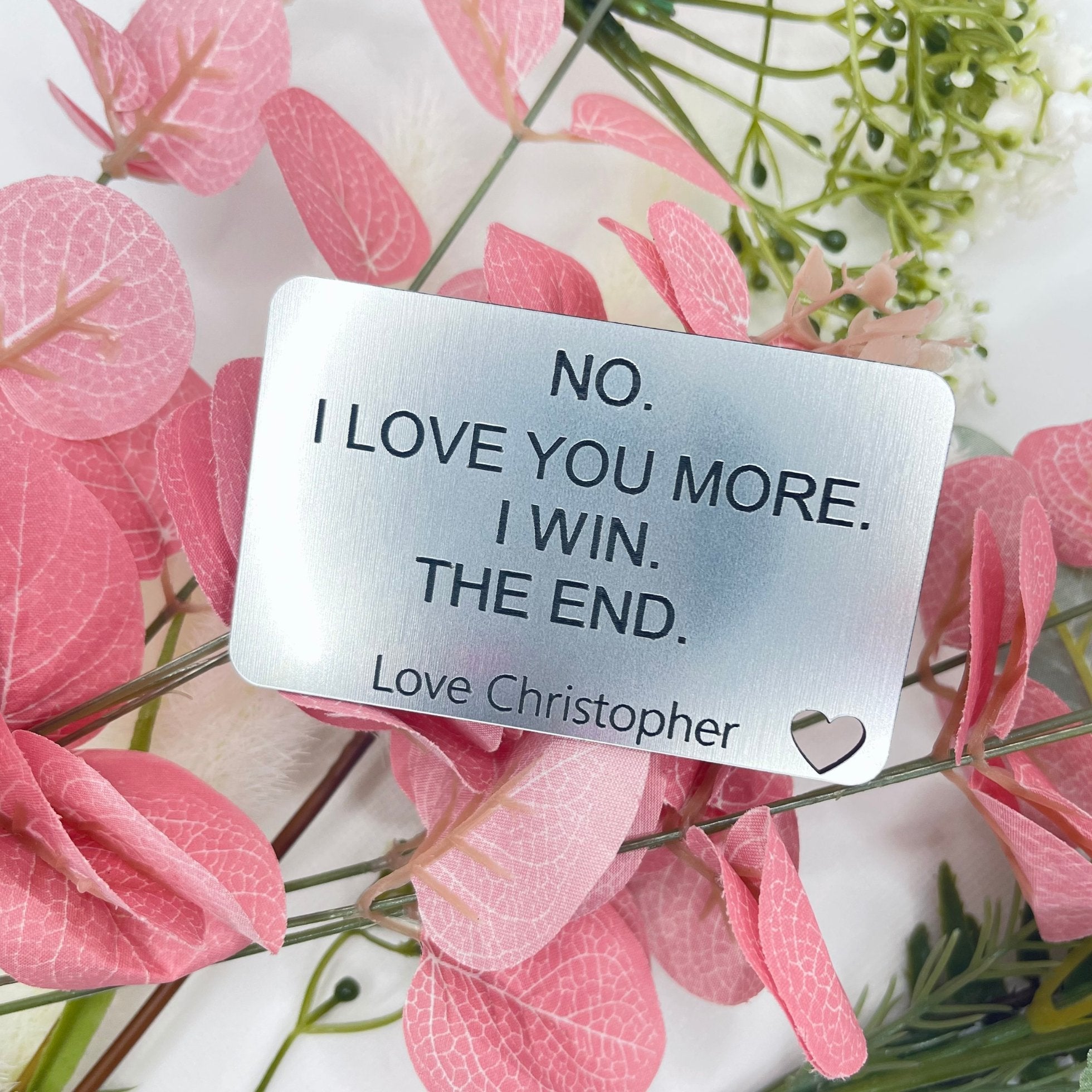 Personalised Wallet Card Insert - i love you more