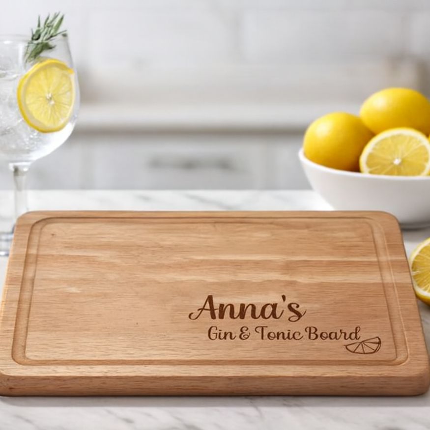 Engraved Chopping Boards - Anna's gin and tonic board
