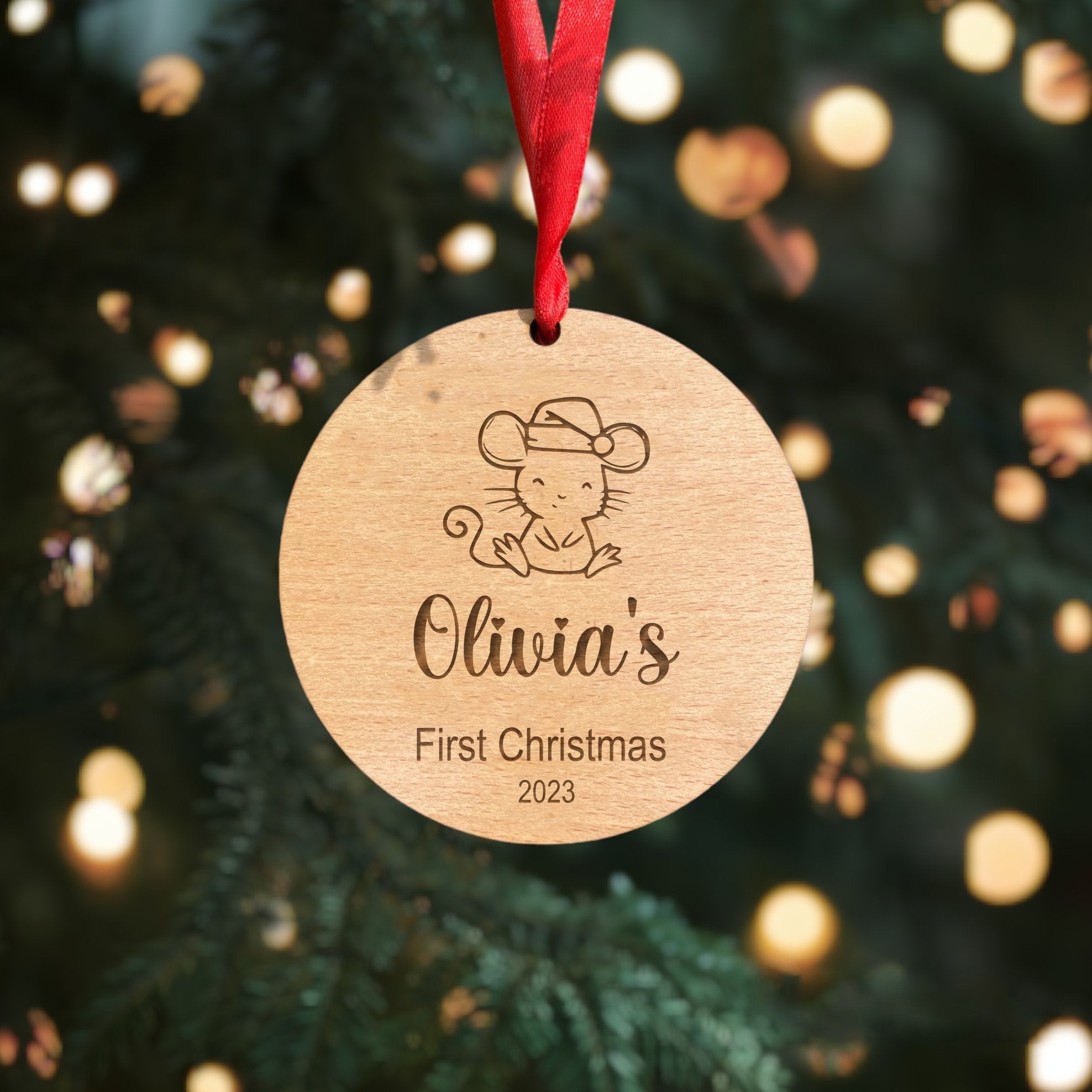mouse personalised bauble - Kids Baubles & Decorations