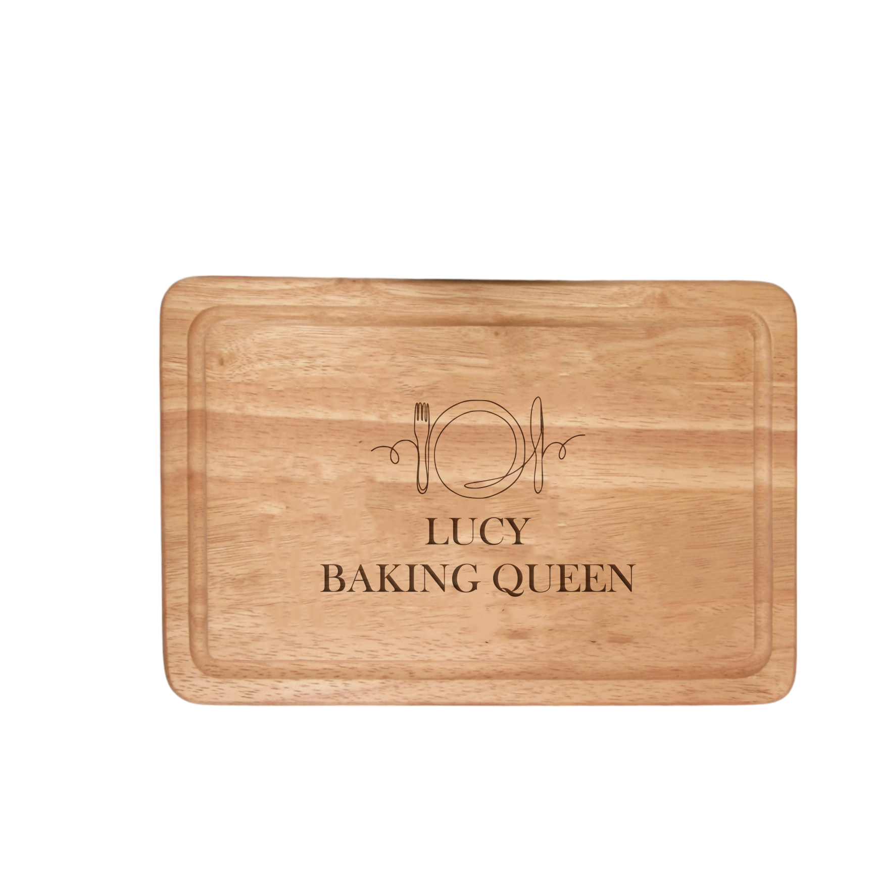 Elevate your kitchen style with our Personalised Chopping Board Knife & Fork Design. Engrave 2 lines of text (max 20 characters each in caps) on this 300mmX200mm premium wood board. Perfect for housewarmings or special occasions, it adds personalized charm to your cooking. Versatile and classy, enjoy a unique culinary experience. Reminder: Hand-wash only for enduring elegance.