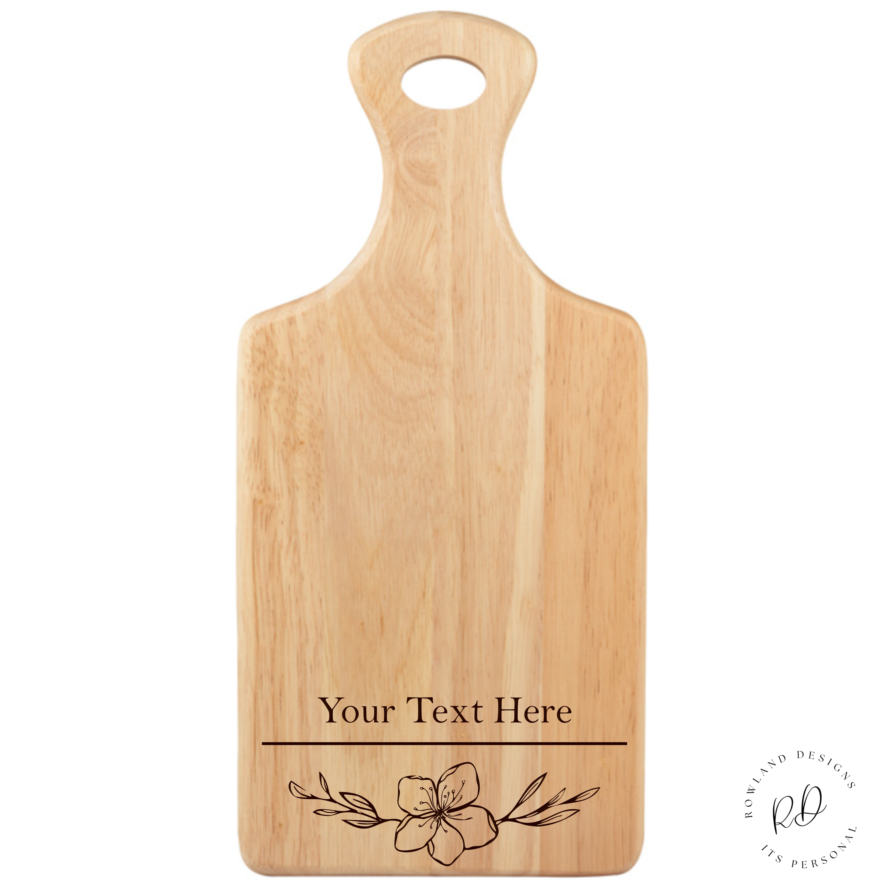 Personalised Flower Engraved Serving Board with a stunning floral design on premium wood, perfect for special occasions and personalized gifting.