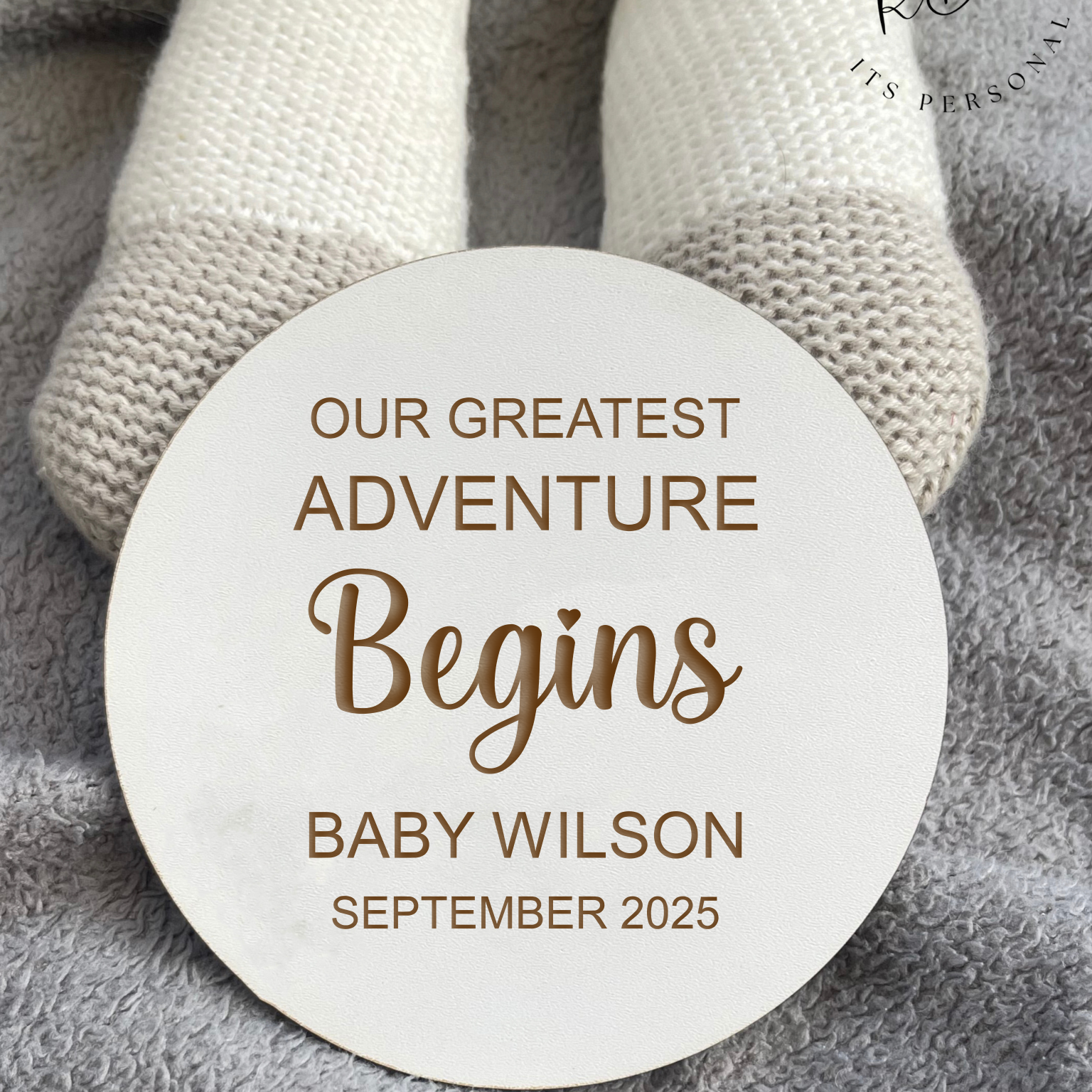 Custom Baby Announcement plaque, personalised and made from premium Beech veneer or white MDF. A timeless addition to any nursery and a cherished keepsake.