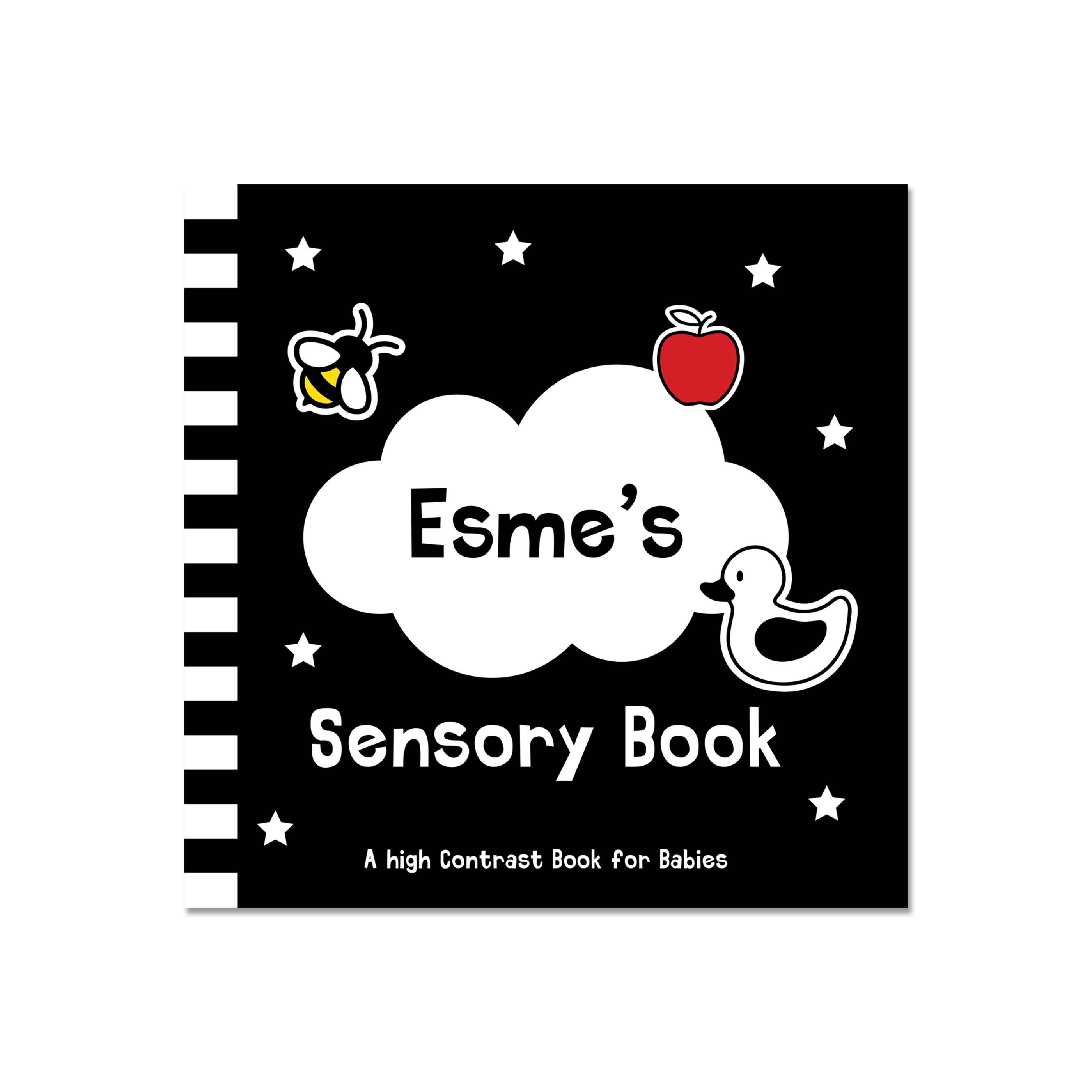 Personalised baby gift book for early eyesight development