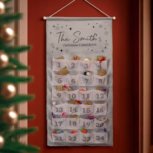 Custom Family Advent Calendar Title Case Line 1 Two Lines of Personalisation