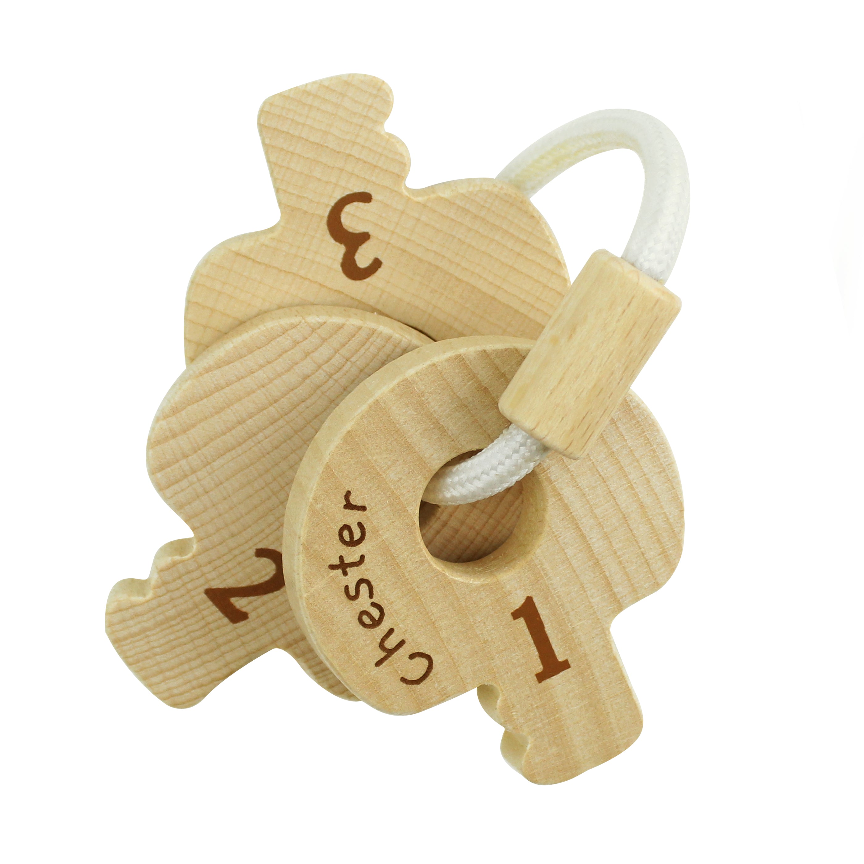 Custom baby toy keys with engraved name