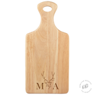 Personalised cutting board with initials and engraved stag motif