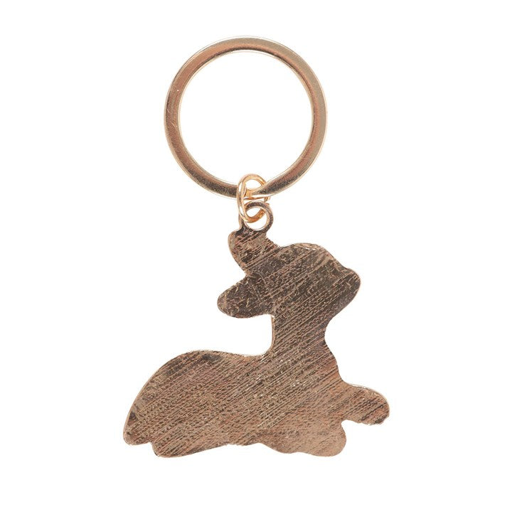 Small alloy fawn keyring for animal lovers