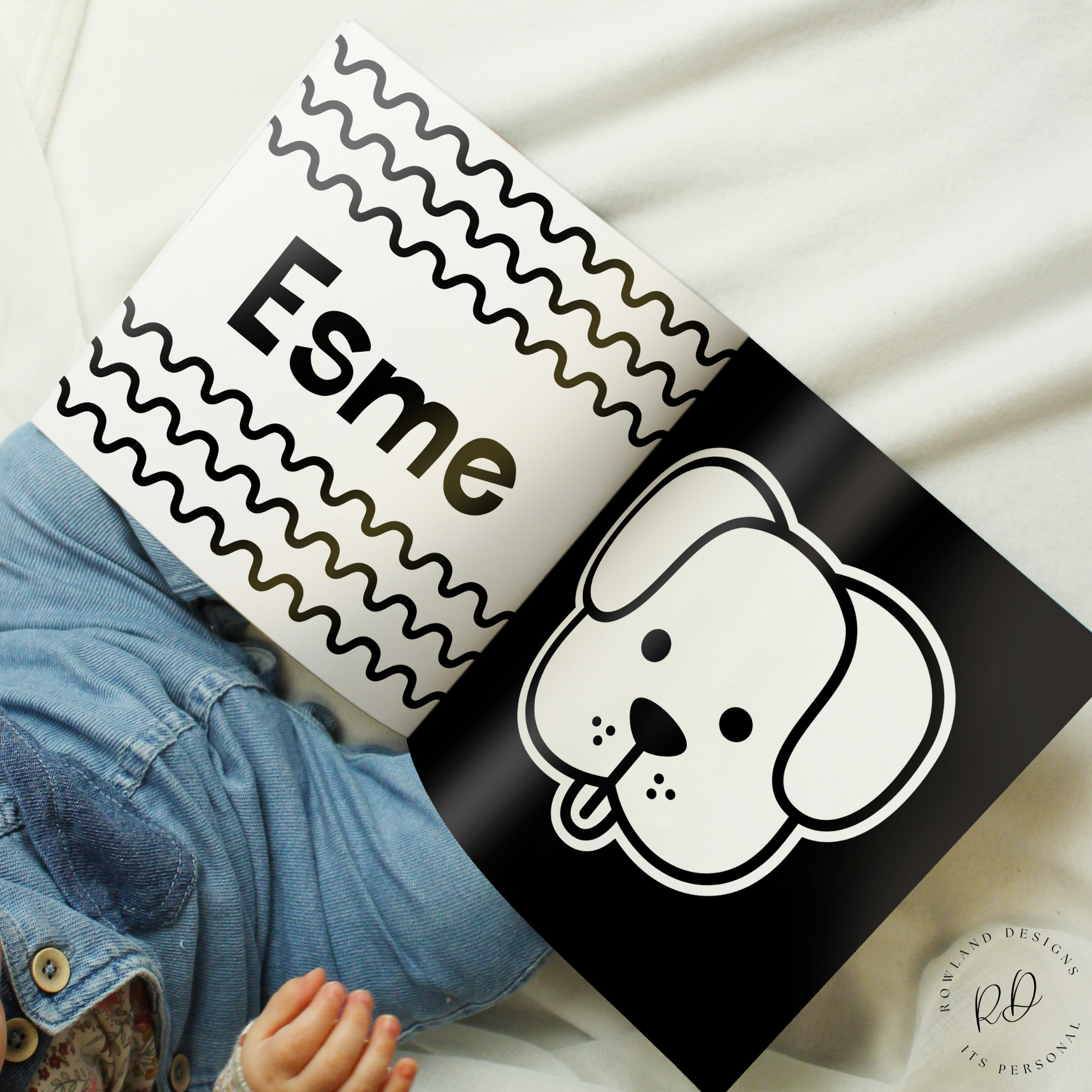 High contrast baby book for newborns personalised