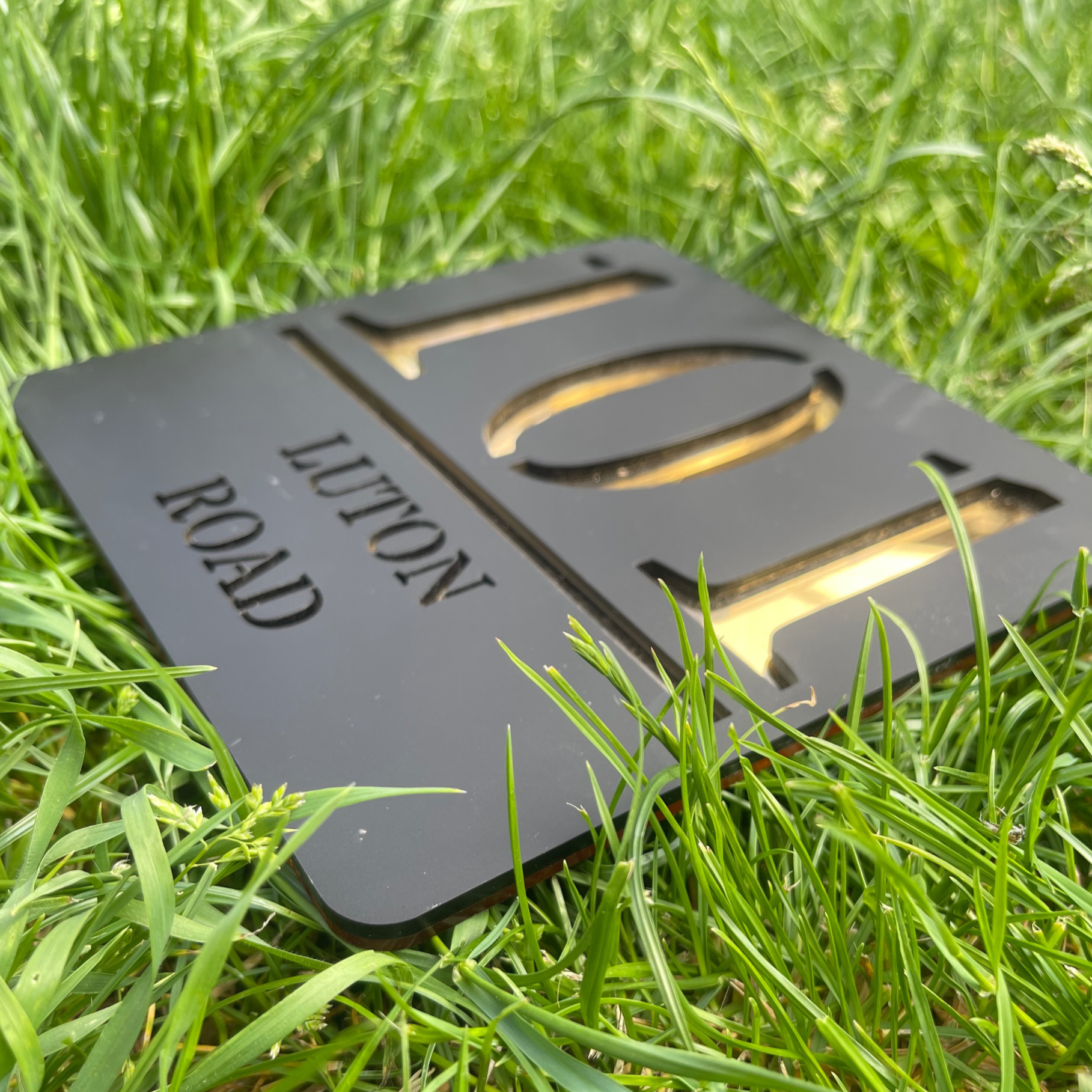 personalised house sign - showcasing its side