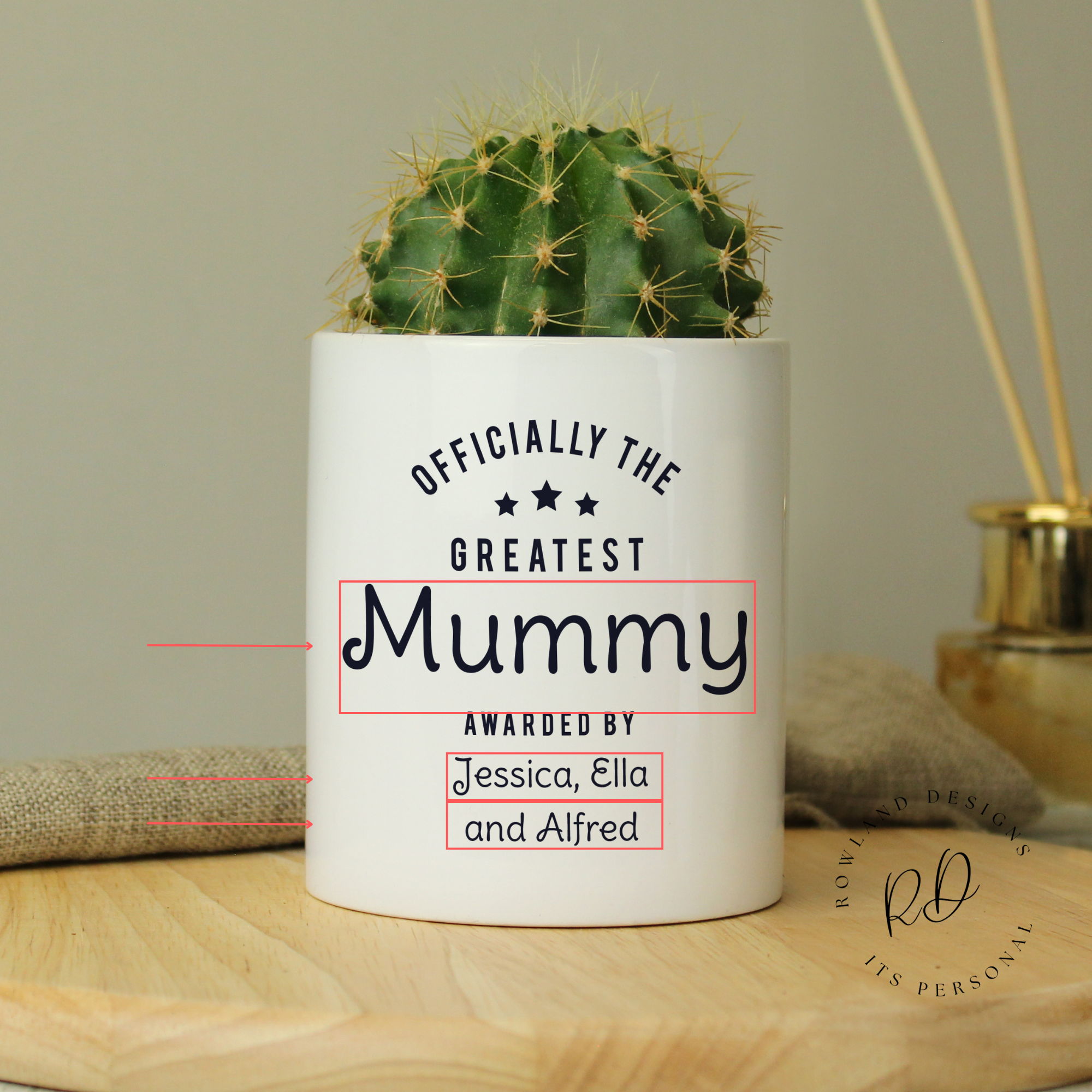 Personalised ceramic pot – ideal Mother's Day gift