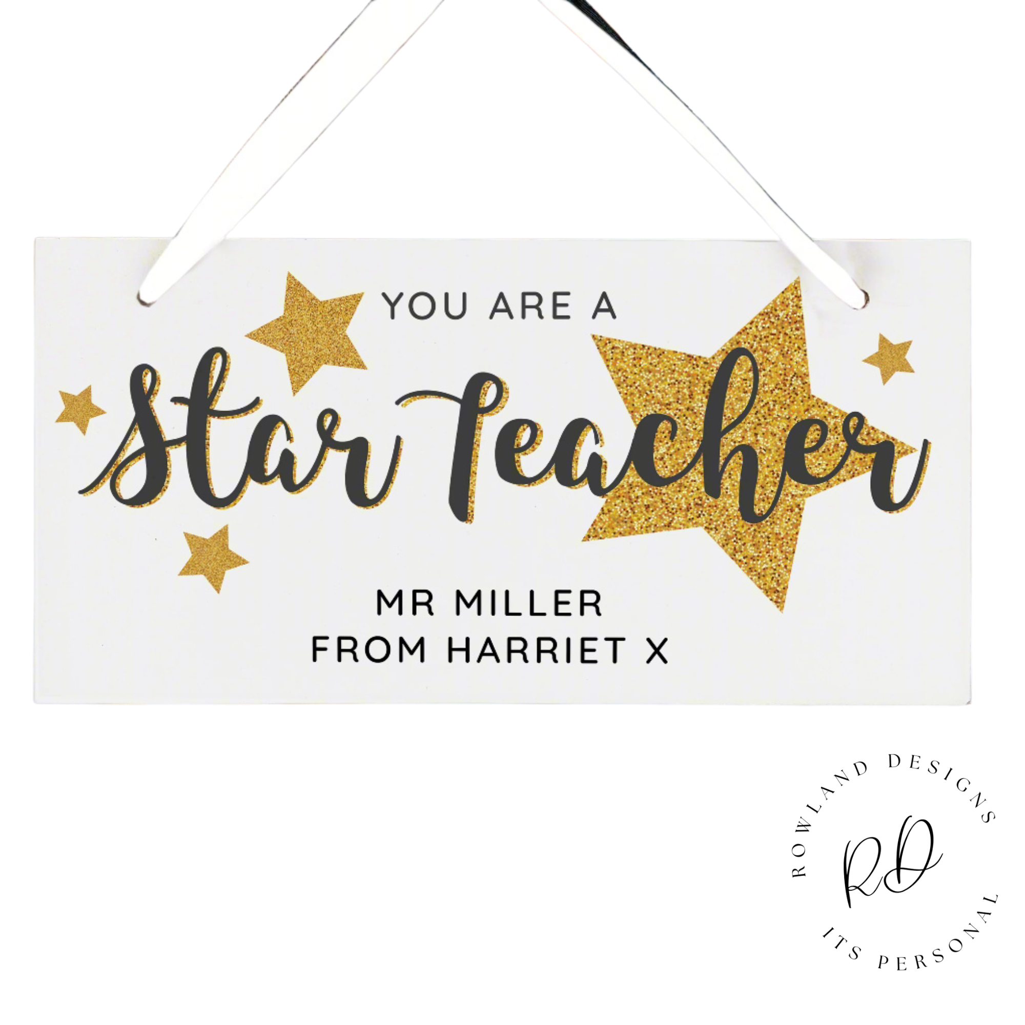 Custom name wooden sign for nursery or school teacher