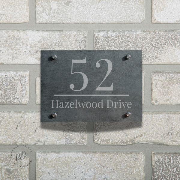 Personalised Large Number Slate House Sign – House Number Sign.