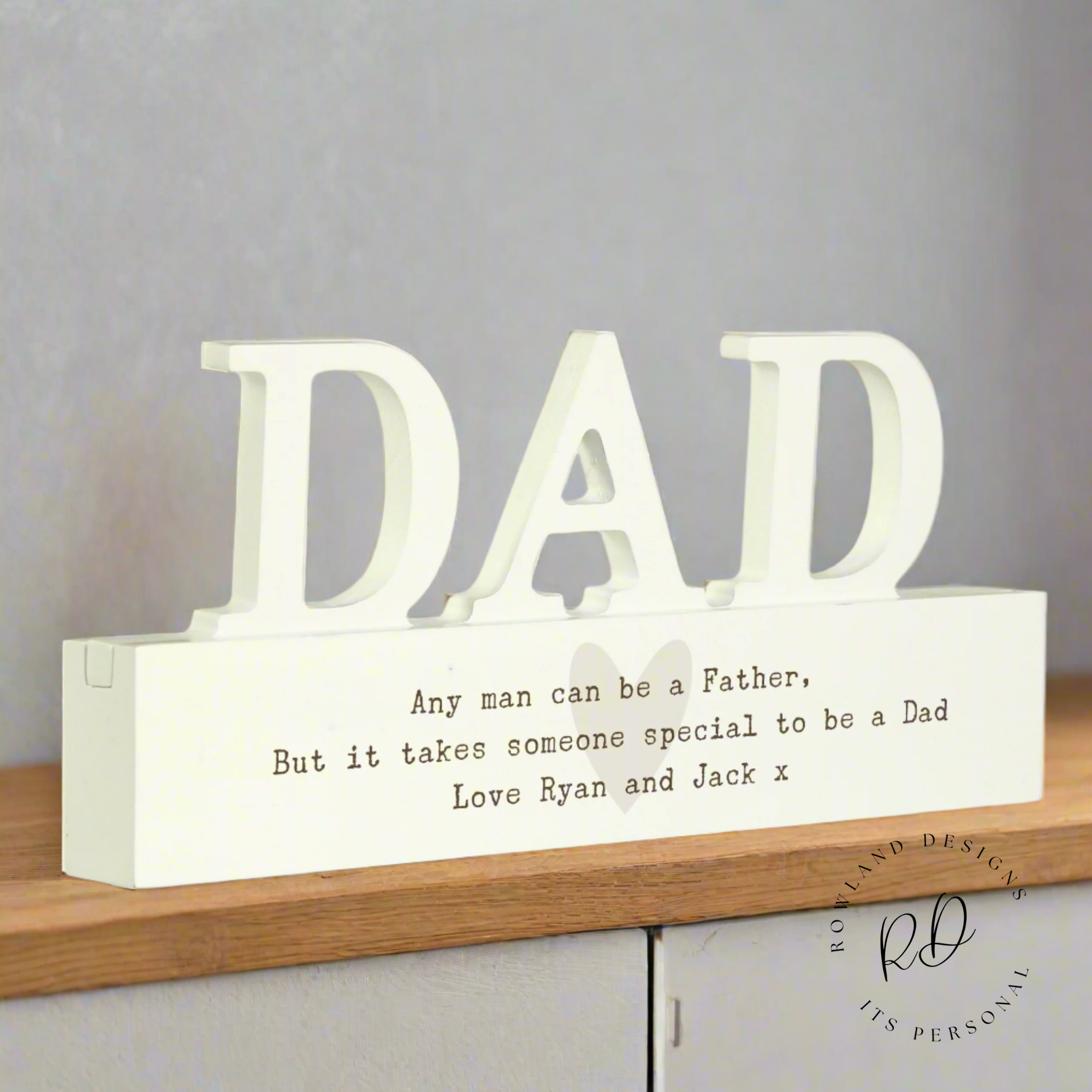 Custom engraved wooden heart ornament for dad