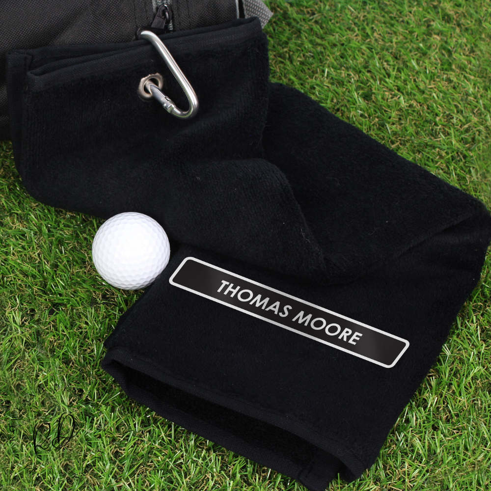 Custom golf towel with name – ideal gift for him
