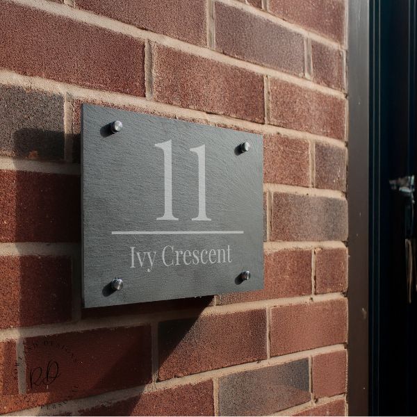 Personalised Large Number Slate House Sign – House Number Sign.