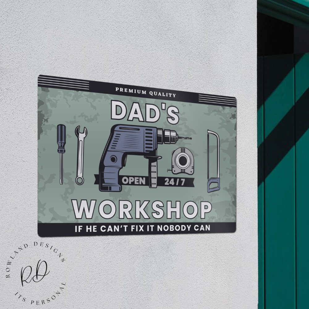 Celebrate his craft with a personalised workshop sign – a standout piece that’s as unique as his passion.