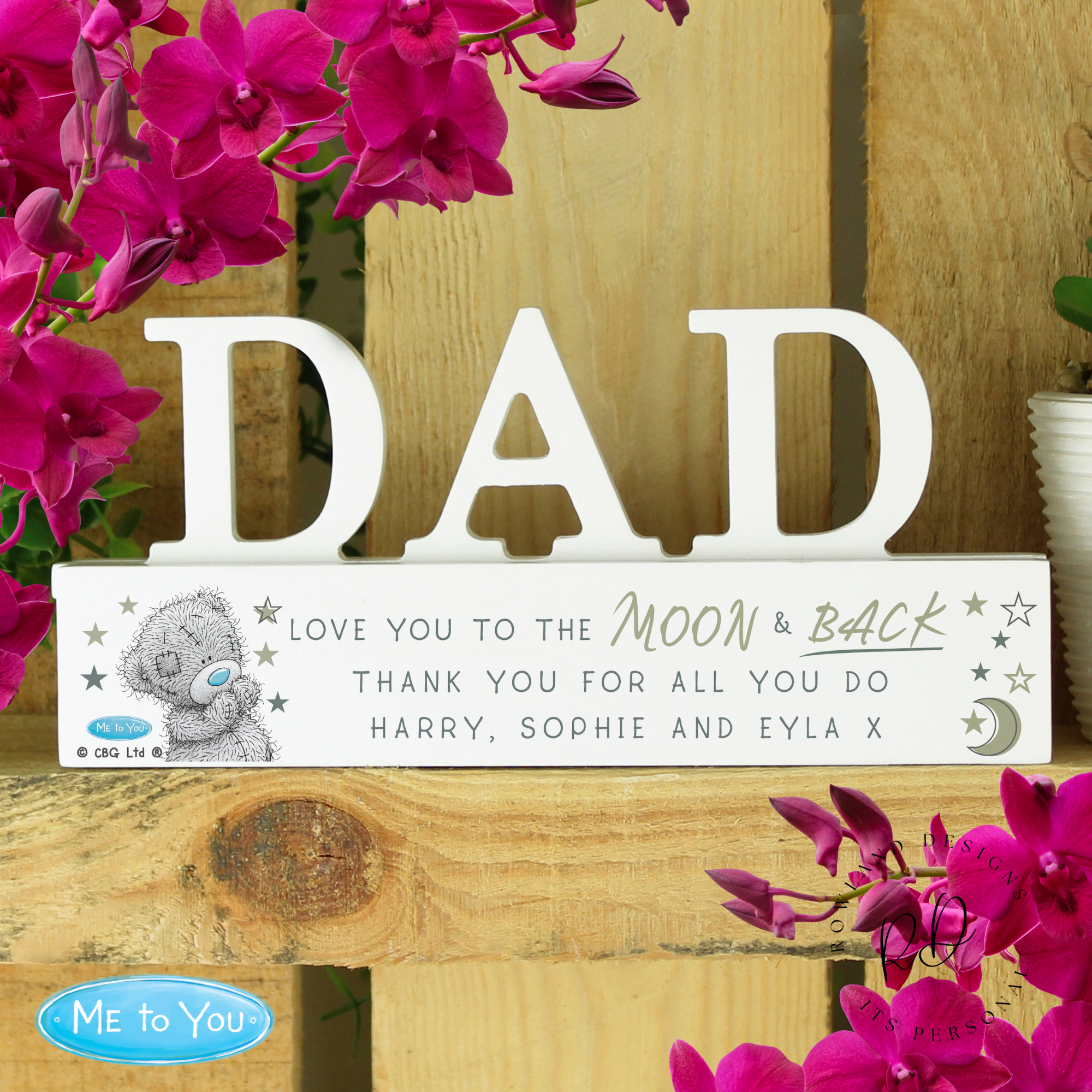 Custom engraved wooden dad ornament with sentimental message