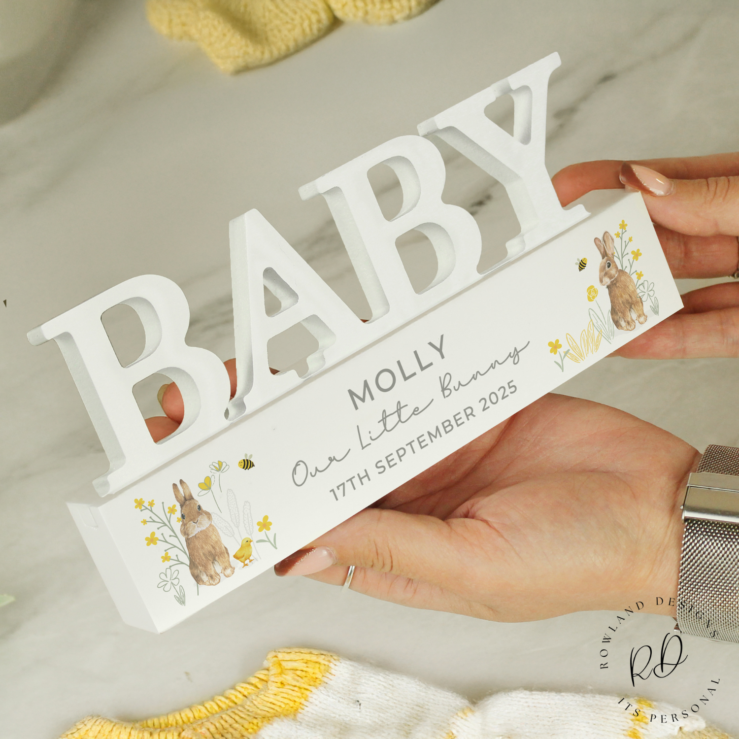 Personalised wooden keepsake for newborns