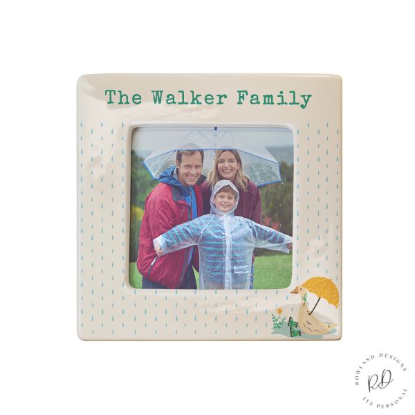 Personalised Puddle Duck Ceramic 4x4 Photo Frame.