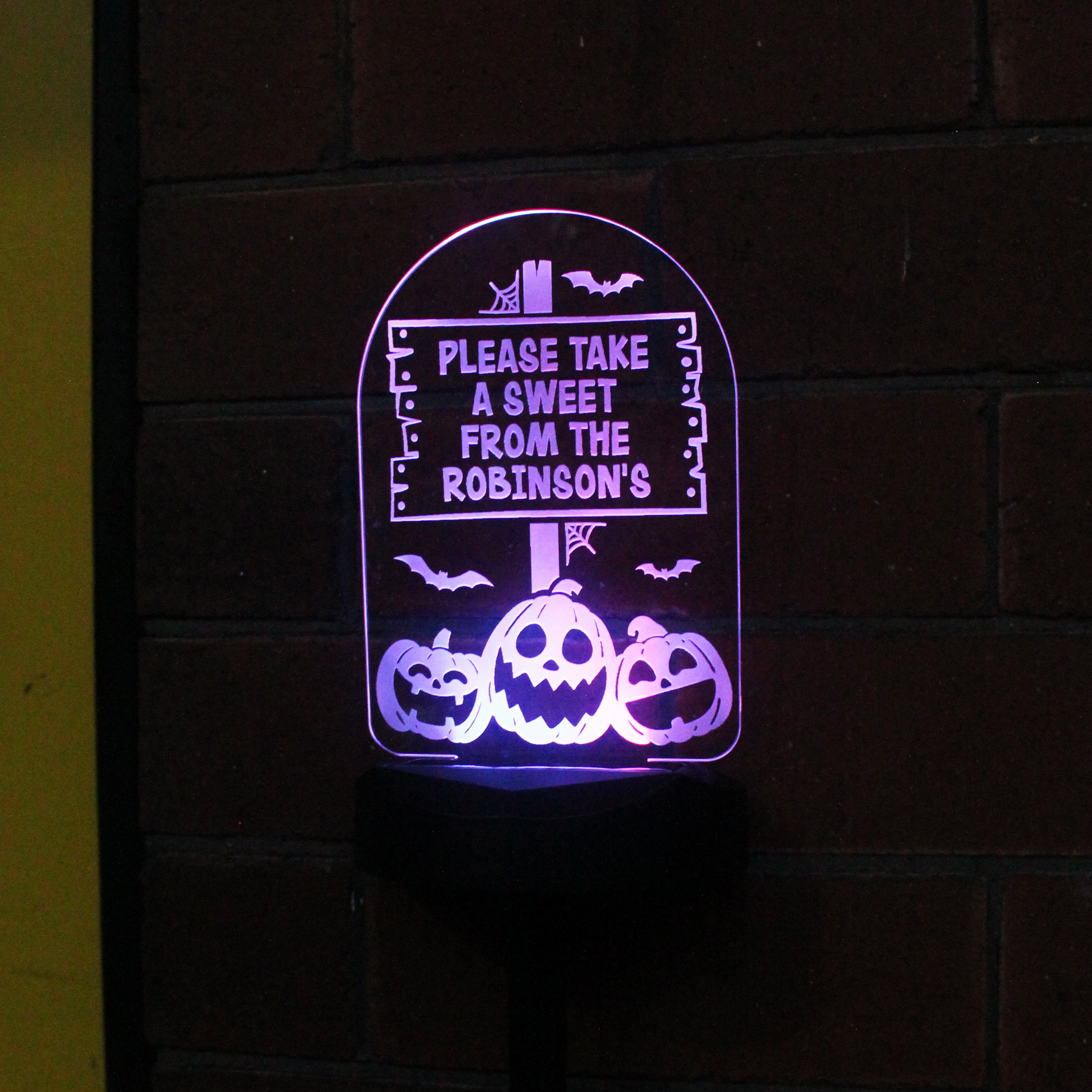 Personalised Pumpkin Patch Halloween Solar Light.