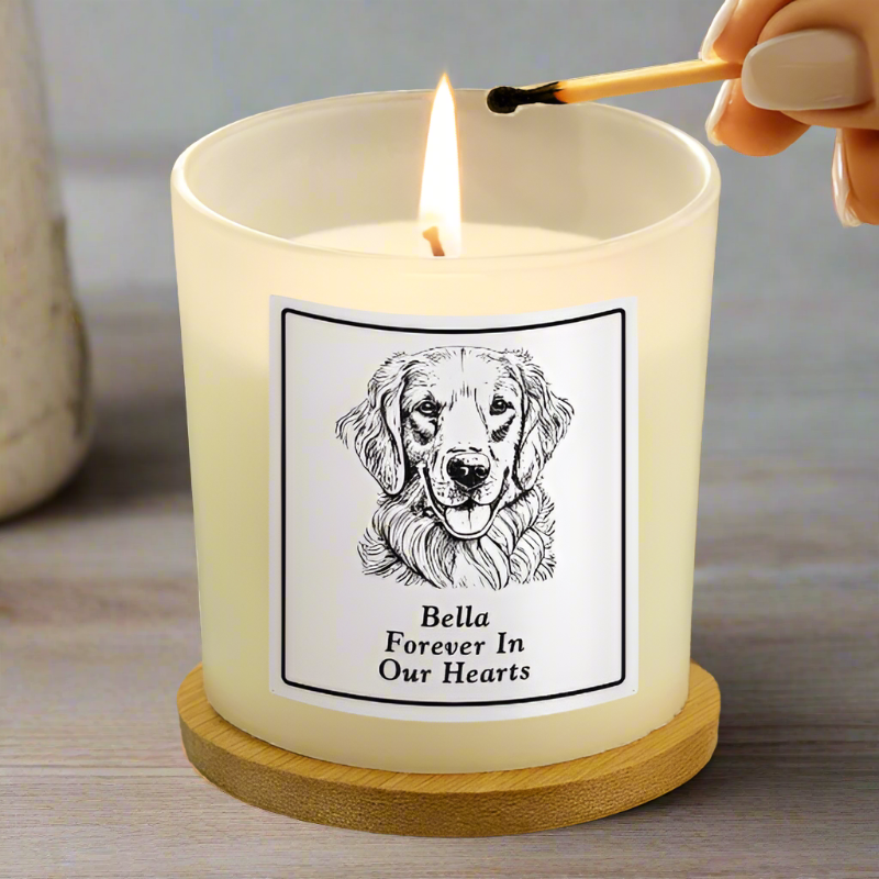 Personalised Dog Memorial Candle – Custom Breed Tribute.