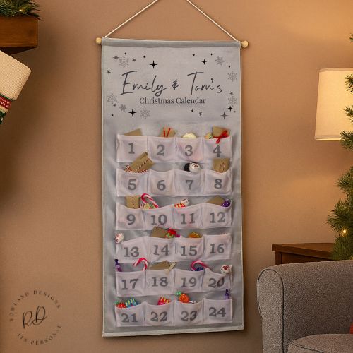 Reusable Fabric Christmas Advent Calendar for Families Eco-Friendly