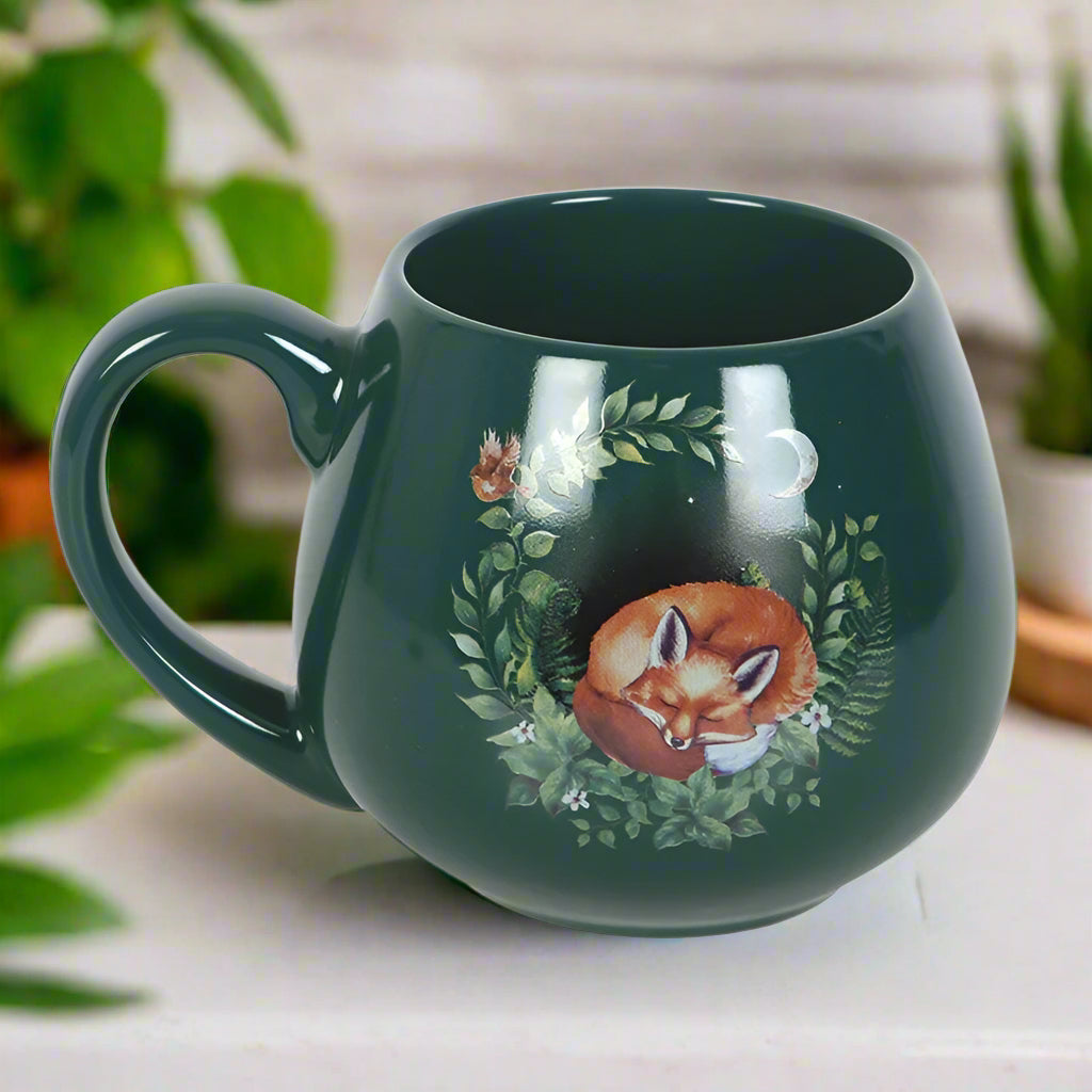Woodland fox rounded mug 500ml capacity