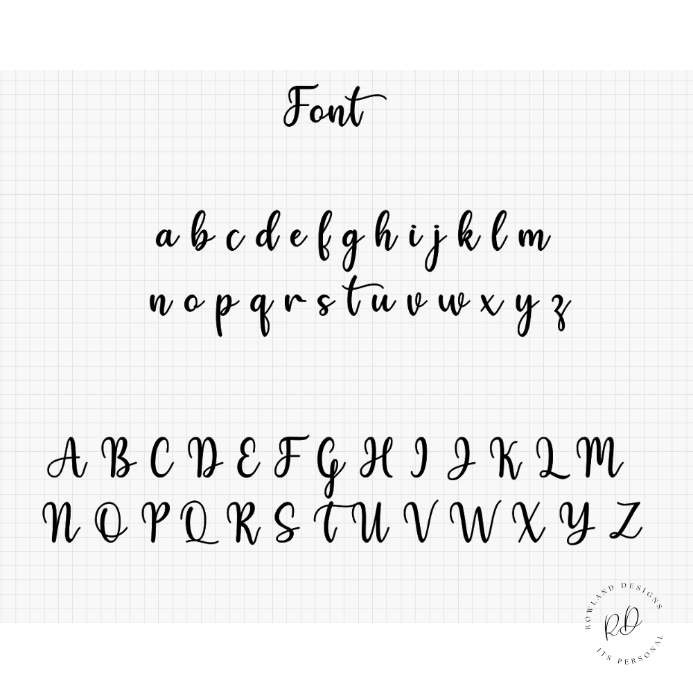 Font for engraved chopping boards