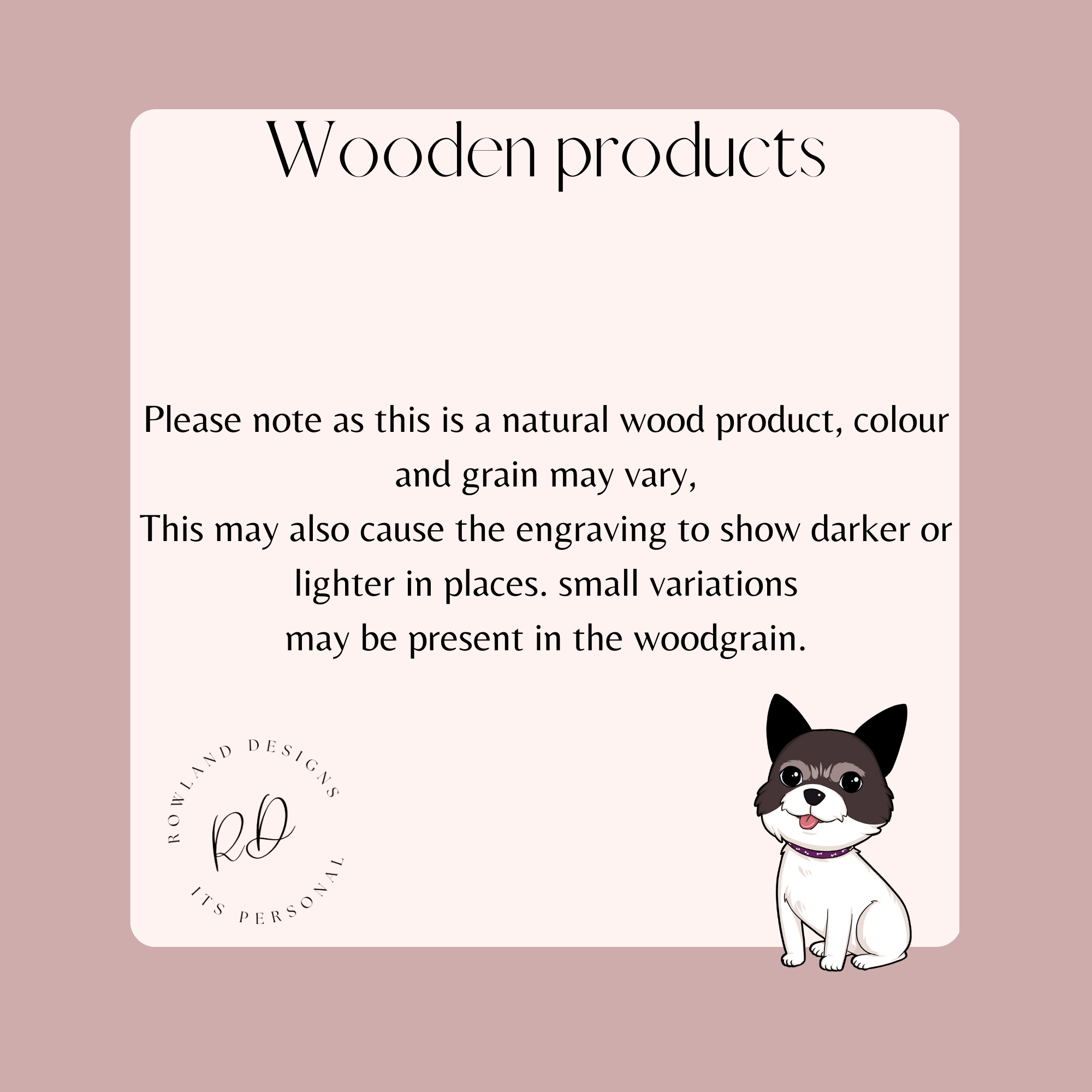 Wooden product details - wooden grain may very