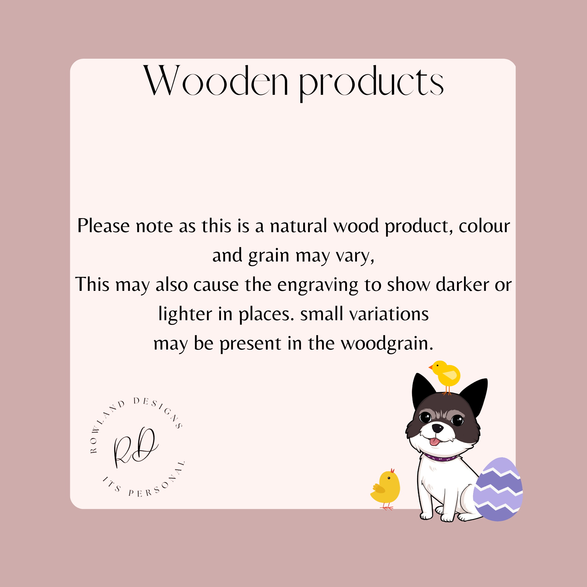 wooden product - please note this is natural wooden product grain can vary