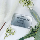 Romantic wallet keepsake with custom engraving – personalised gift
