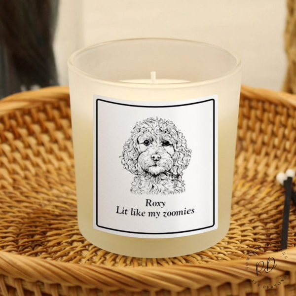 Personalised funny dog candle