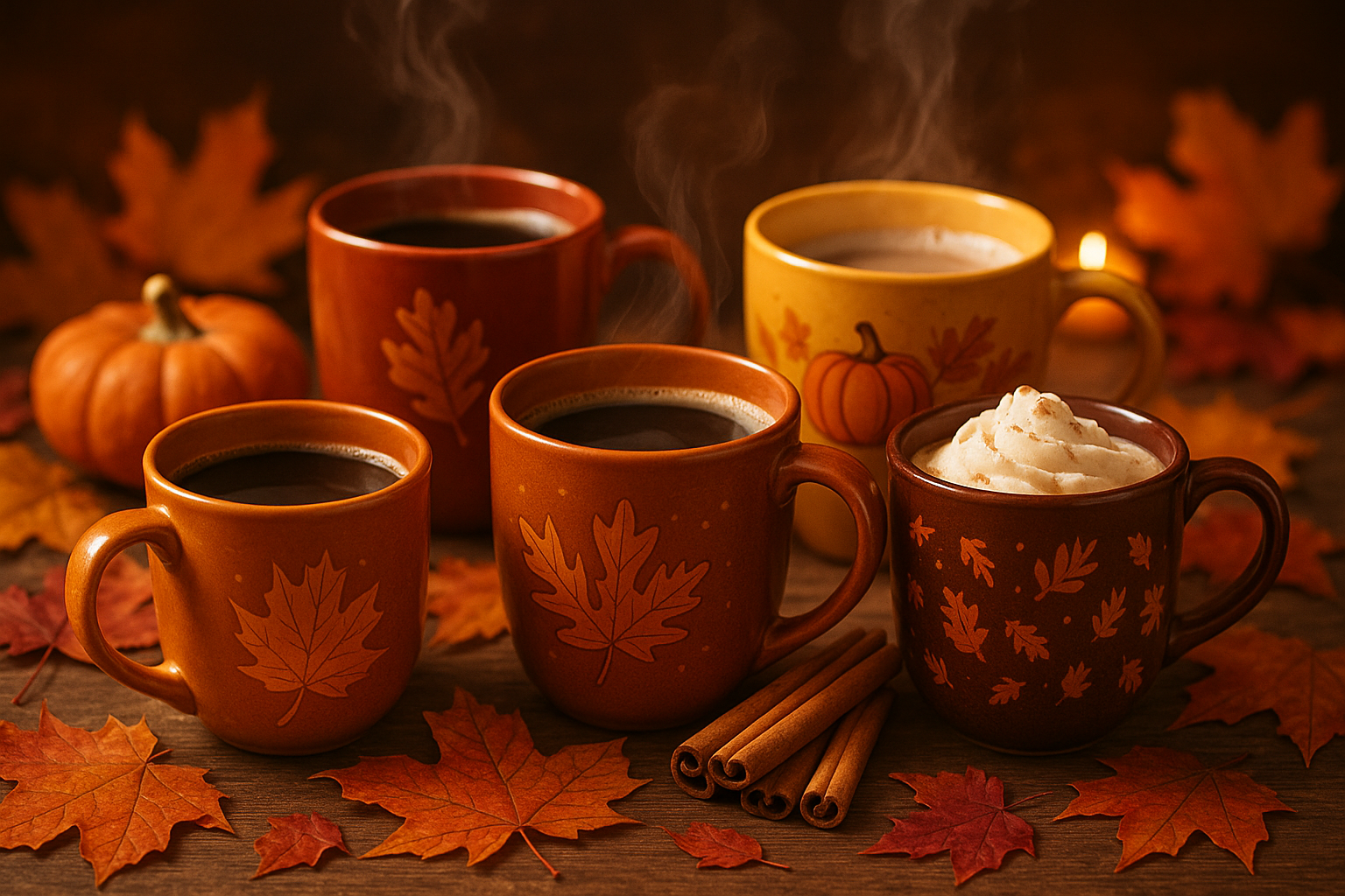 Autumn cups and mugs
