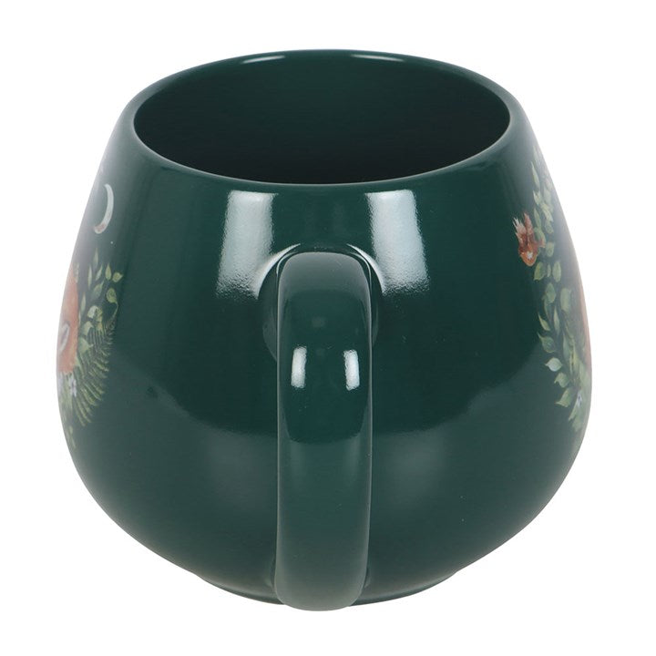 Ceramic coffee cup with forest fox illustration