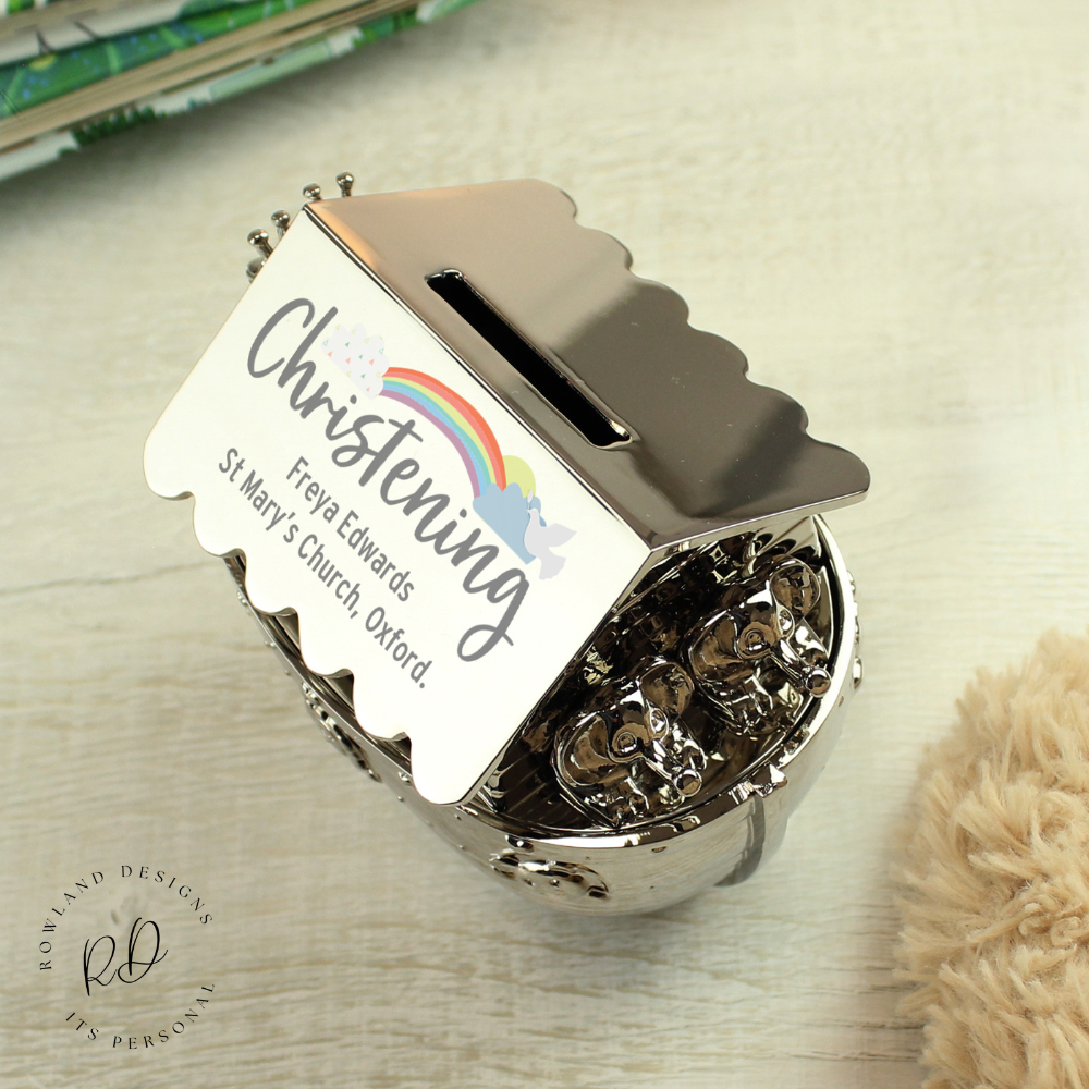 Noah’s Ark engraved Christening piggy bank

