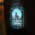 Haunted house-themed lighted sign personalised 