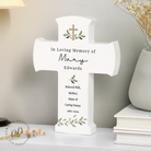 Wooden Memorial Cross with Personalised Inscription

