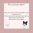 wooden product warning - grain verys as well as engraving of some items 