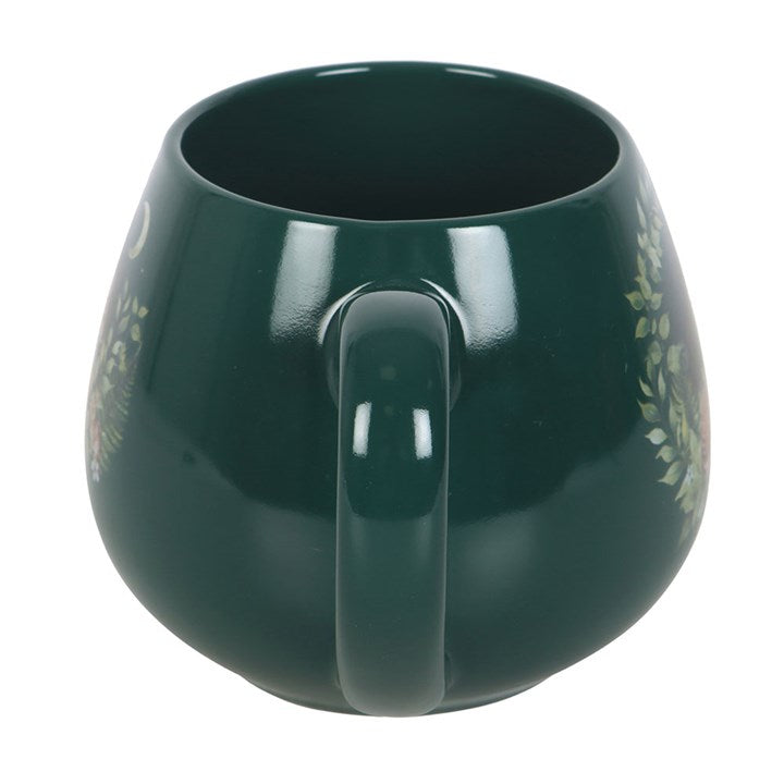 Ceramic cup with peaceful forest animal artwork