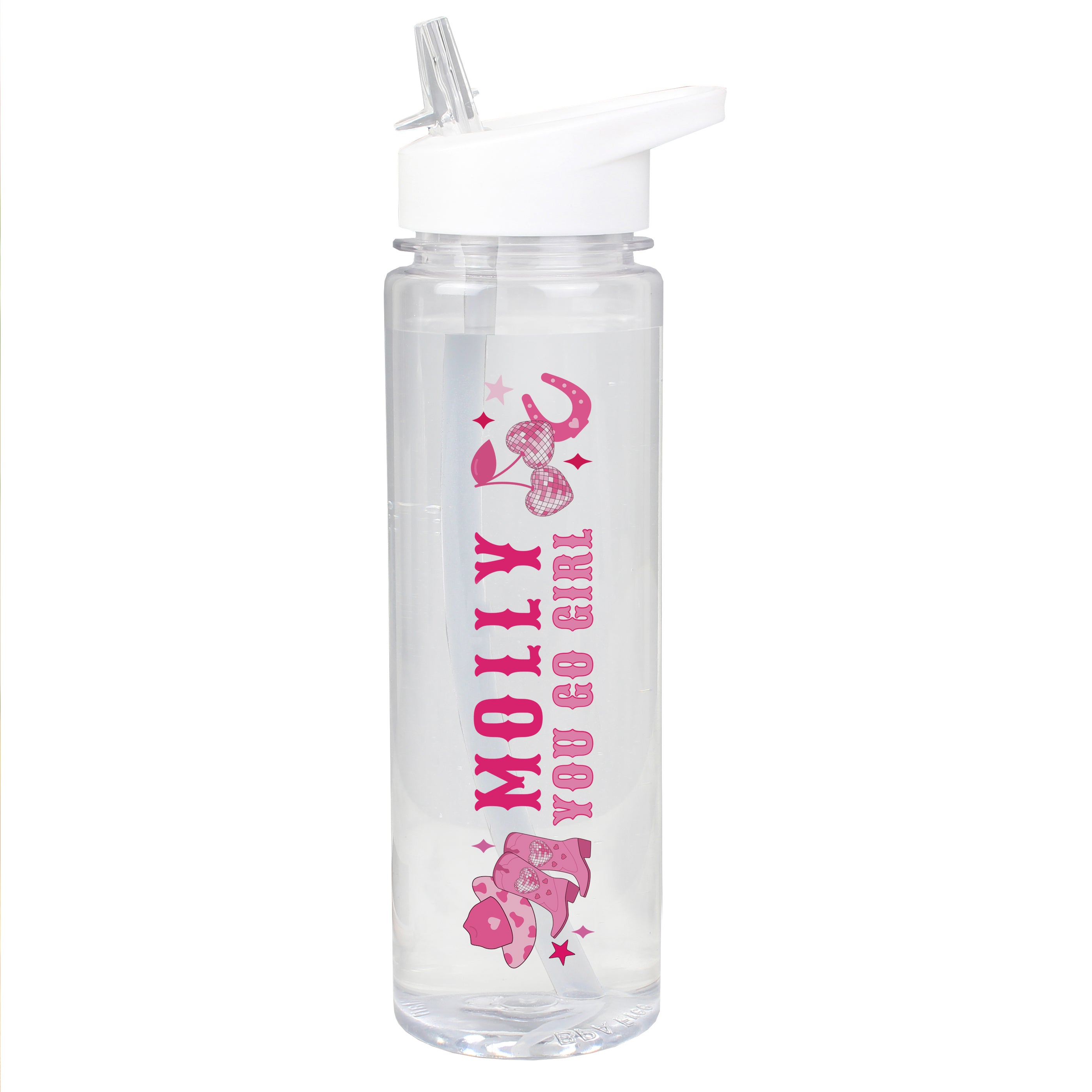 Custom Name Cowgirl Water Bottle Gym School