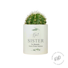 Personalised ceramic pot with custom engraving, ideal for sisters’ gifts.