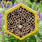 Wooden bee house for garden pollinators