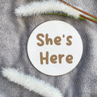 An engraved welcome-to-the-world photo prop, a thoughtful gift for new parents.