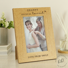 Personalised oak photo frame with space for a 6x4 photo, perfect for gifting to mum.