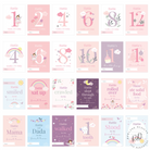 Beautiful baby milestone cards gift set for new parents.
