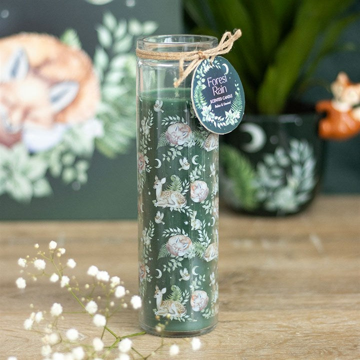 Fox and fawn design candle with forest scent