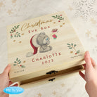 Natural Wood Christmas Eve Box Tiny Tatty Teddy Metal Clasp Hinges