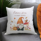 Personalised Autumn Gonk Cushion – front view, cosy seasonal home décor gift