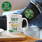 Personalised Best By Par mug and matching socks gift set for golf lovers